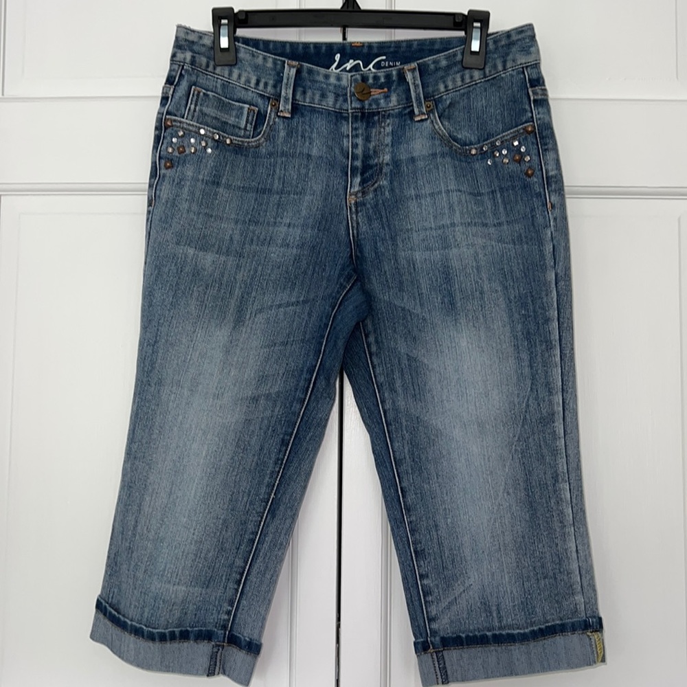 I.N.C International Concepts Studded Sequin Jean Capris